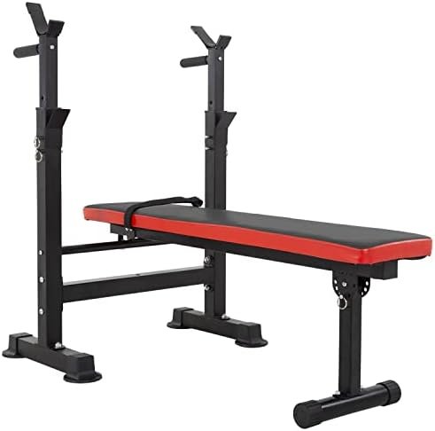 PayLessHere Adjustable Weight Bench with Barbell Rack,Bench Press Folding Multi-Function Workout Bench with Dip Station & Curl Bar, Weight Lifting Bench Strength Training Bench for Home Gym 31 31j5iOj XkL. AC
