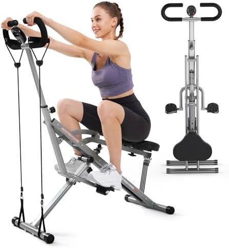 Sportsroyals Squat Machine for Home,Rodeo Core Exercise Machine,330lbs Foldable,Adjustable 4 Resistance Bands,Ride & Rowing Machine for Botty Glutes Butt Thighs,Ab Back/Leg Press Hip Thrust 25 41S4v90dLeL. AC