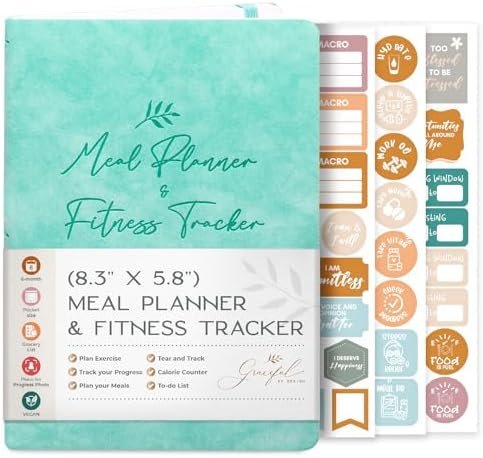 Meal Planner and Fitness Tracker - Plan Workouts in our Fitness Journal for Women - Track Macros in our Food Journal for Women Weight Loss - Tear and Track with Perforated Pages 22 51guSw AtjL. AC