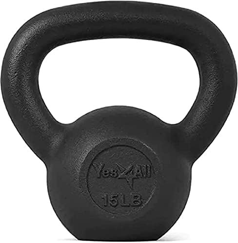 Yes4All Kettlebell Adjustable/Cast Iron/Protective Base Solid Smooth for Strength Training, Home Gym 22