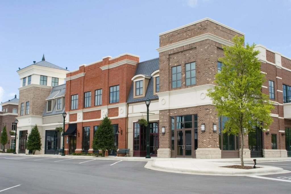 brick and mortar storefronts in small town america
