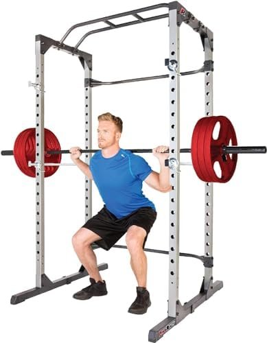 Fitness Reality Squat Rack Power Cage with | Optional LAT Pulldown & Leg Holdown Attachment | Squat and Bench Rack Combos| Super Max 810 XLT | 19 41LlD3W e9L. AC