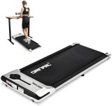 Under Desk Treadmill, Walking Pad with Remote Control, 2.5 HP Portable Walking Jogging Running Machine for Home Office, LED Display, Sliver