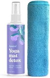 ASUTRA Natural & Organic Yoga Mat Cleaner (Peaceful Lavender Aroma), 4 fl oz | Safe for All Mats & No Slippery Residue | Cleans, Restores, Refreshes | Comes w/ Microfiber Cleaning Towel