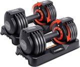 Adjustable Dumbbells 25/55LB pair Dumbbell Weights, 5 in 1 Free Weights Dumbbell with Anti-Slip Metal Handle, Suitable for Home Gym Exercise Equipment