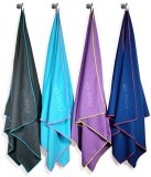 Flow Hydro Sport Towel – Microfiber Quick Dry Swimming Towels for Swim, Pool, Triathlon, and Other Water Sports in Medium and Large Sizes (Blue, Large (60″ x 30″))